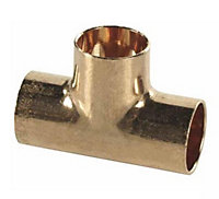 Straight Pipe Fitting Tee Copper Joint Solder 18x18x18mm Water Installation