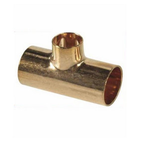Straight Pipe Fitting Tee Copper Joint Solder 22x18x22mm Water Installation