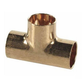 Straight Pipe Fitting Tee Copper Joint Solder 22x22x22mm Water Installation