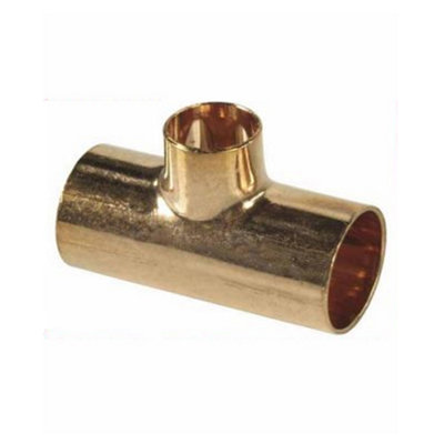 Straight Pipe Fitting Tee Copper Joint Solder 28x18x28mm Water Installation