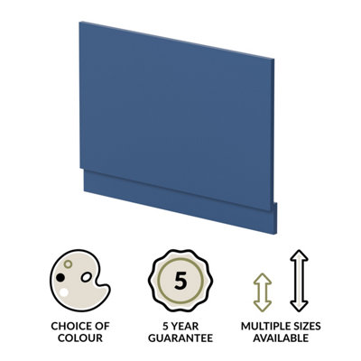 Straight Reversible Bath End Panel & Plinth - 800mm - Satin Blue - 3