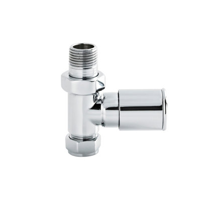 Straight Round Modern Radiator Valves, Sold in Pairs - Chrome