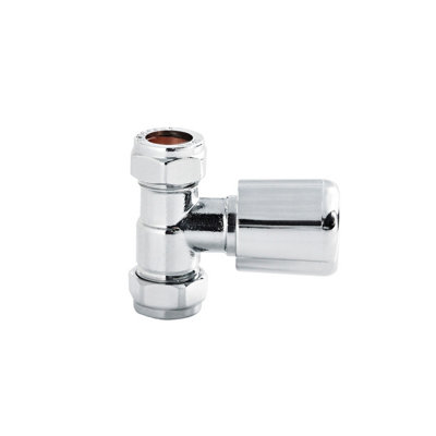 Straight Round Radiator Valves, Sold in Pairs - Chrome