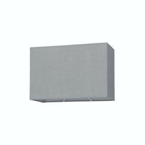 Straight Sided Rectangle Lamp Shade Grey Cotton Fabric 40W E27 or B22 GLS