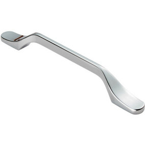 Straight Slimline Cupboard Pull Handle 160mm Fixing Centres Polished Chrome