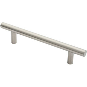 Straight T Bar Door Pull Handle 325 x 19mm 225mm Fixing Centres Satin Steel