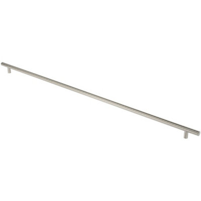 Straight T Bar Pull Handle 1800 x 30mm 1630mm Fixing Centres Satin Steel