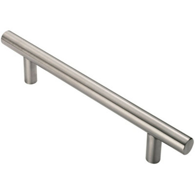 Straight T Bar Pull Handle 775 x 30mm 600mm Fixing Centres Satin Steel