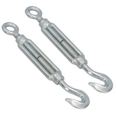 Straining Screw / Turnbuckle Hook to Eye 2 PACK Galvanised Rigging M16 DK64