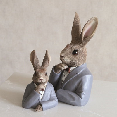 Straits Dapper Rabbit Wearing Suit Figurine 25cm