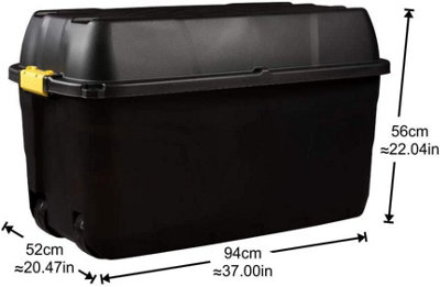 Strata 175L Heavy Duty Storage Box Trunk on Wheels with Lid