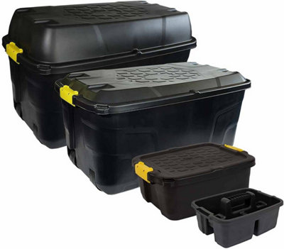 Strata 175L Heavy Duty Storage Box Trunk on Wheels with Lid