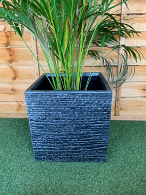 Strata 38cm Brick Effect Square Planter GN687-PEW-ST Grey Planter