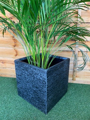 Strata 38cm Brick Effect Square Planter GN687-PEW-ST Grey Planter