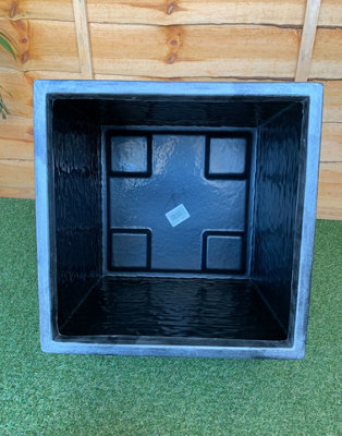 Strata 38cm Brick Effect Square Planter GN687-PEW-ST Grey Planter