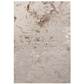 Strata Bronze Grey Champagne Modern Abstract Easy to Clean Rug for Living Room Bedroom and Dining Room-160cm X 230cm