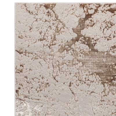 Strata Bronze Grey Champagne Modern Abstract Easy to Clean Rug for ...