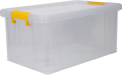 STRATA Stack Master Storage Box 70Litre Durable clear Plastic Design ...