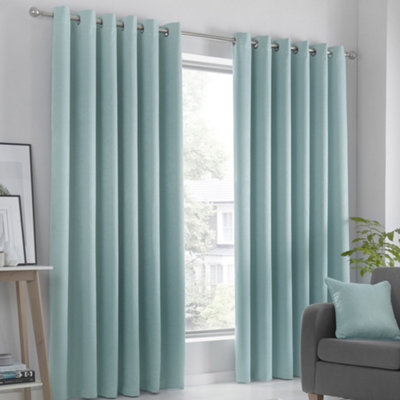 Strata Triple-Woven Dimout Eyelet Curtains | DIY at B&Q