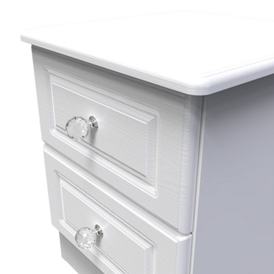 Stratford 2 Drawer Bedside Cabinet in White Ash (Ready Assembled)