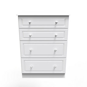 Stratford 4 Drawer Deep Chest in White Ash (Ready Assembled)
