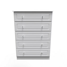 Stratford 5 Drawer Chest in White Ash (Ready Assembled)