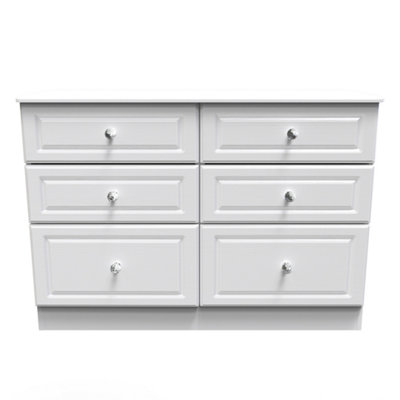 Stratford 6 Drawer Wide Chest in White Ash (Ready Assembled)