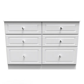 Stratford 6 Drawer Wide Chest in White Ash (Ready Assembled)