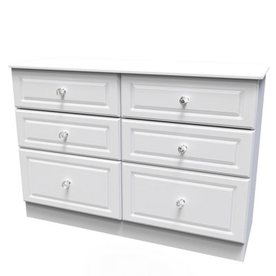 Stratford 6 Drawer Wide Chest in White Ash (Ready Assembled)