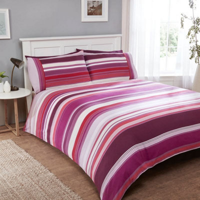 Stratford Stripe Cotton Duvet Set With Pillowcase