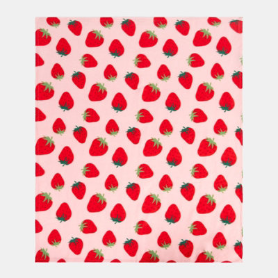 Strawberry Fleece Throw Over Bed Blanket Picnic Travel Warm Chair Sofa Bedspread - 4