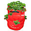 Strawberry Planter Grow Bag - Indoor or Outdoor Extra Deep Planting Bag with Handles & Side Pockets - H45 x 35cm Dia, 43L Capacity