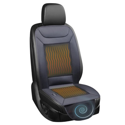 Streetwize Black 12V Car Heated Seat Cushion with Lumbar Back Support &  Massage
