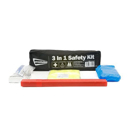 Streetwize 3-in-1 Safety Kit Inc Triangle, Reflective Jacket & First Aid Kit