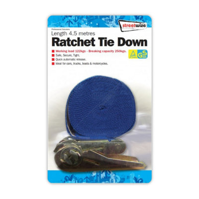 Streetwize 4.5 Metre Ratchet Tie Down