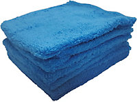Streetwize 5 Pack Super Soft & Ultra Fine Microfibre Cleaning Cloths for Car & Home - Blue