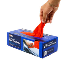 Streetwize Box of 30 Reusable Microfibre Home & Car All Cleaning Cloths