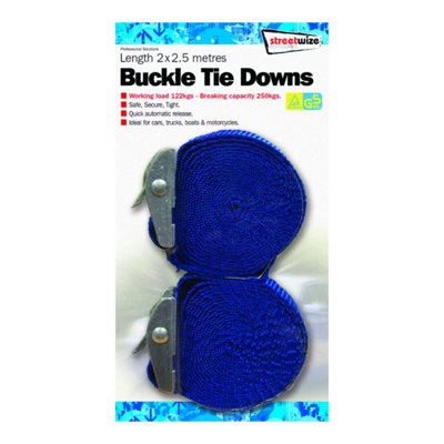 Streetwize Buckle Tie Downs 2 x 2.5 metre