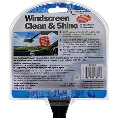 Streetwize Car Glass Windshield Cloth Valet Microfiber Wiper Demister Pad Cleaner & Shine