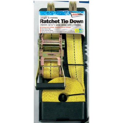 Streetwize Commercial Ratchet Tie Down Yellow (5m)