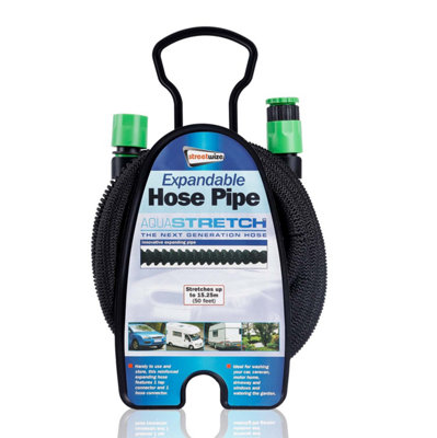 Streetwize Durable Aquastretch Expanding Magic Garden Water Hose Pipe 15m 50ft DIY at B&Q