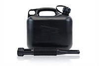Streetwize Durable Plastic Jerry Fuel Oil DIESEL Can Container & Funnel - BLACK