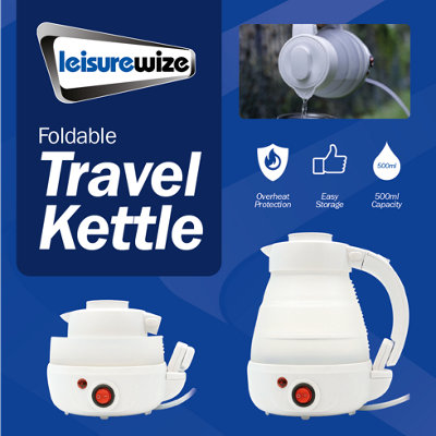 Streetwize Portable 0.6L Holiday Caravan Camping Folding Collapsible Travel Kettle - 6