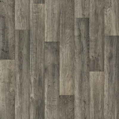 Stressed Oak Effect Vinyl Flooring -Premium Woods 4m x 2m (8m2)