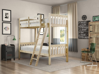 Strictly Beds and Bunks Aspen Heavy Duty Pine Bunk Bed, 2ft 6 small single