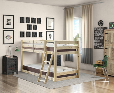 Strictly Beds and Bunks Courtland Heavy Duty Low Pine Bunk Bed, 3ft Single