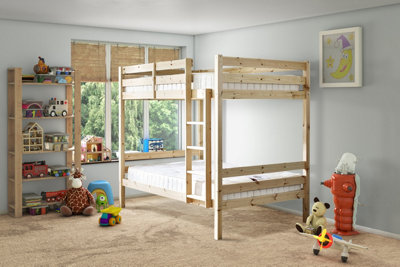 Strictly Beds and Bunks Everest Double Solid Pine Bunk Bed, Heavy Duty ...