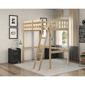 Strictly Beds and Bunks Goodwood Heavy Duty Pine High Sleeper Bunk Bed, 4ft 6 Double