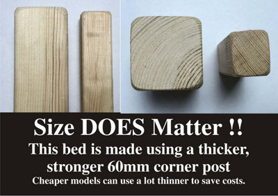 STRICTLY BEDS&BUNKSFusion Raised Pine Bunk Bed, 4ft 6 Double : Aazon.co.uk