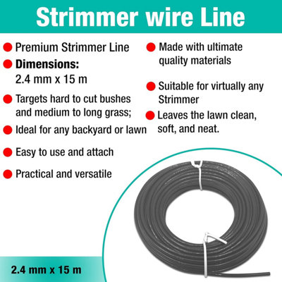 Strimmer Line Black Star 2.4 mm x 15m Strimmer Wire